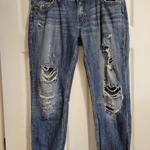 Denim cropped pants
